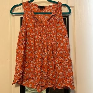 Sanctuary Sz Lrg floral print tie top